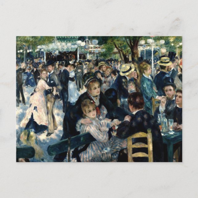 Dans vid Le Moulin de la Galette av Renoir Vykort (Framsida)