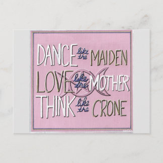 "Dansa, Älska, Tänka" Handmålad Postkort Vykort