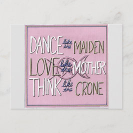 "Dansa, Älska, Tänka" Handmålad Postkort Vykort