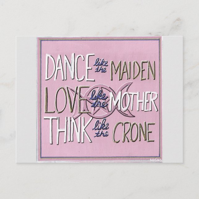 "Dansa, Älska, Tänka" Handmålad Postkort Vykort (Framsida)