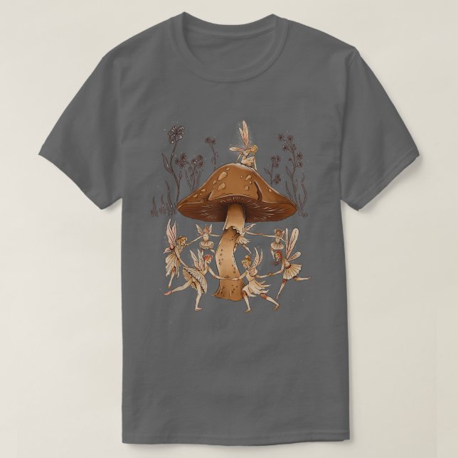 Dansa Älvor Magic Mushroom Art Design T Shirt (Design framsida)