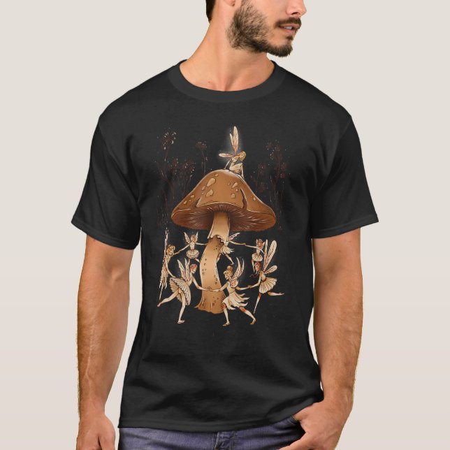 Dansa Älvor Magic Mushroom Design T Shirt (Framsida)