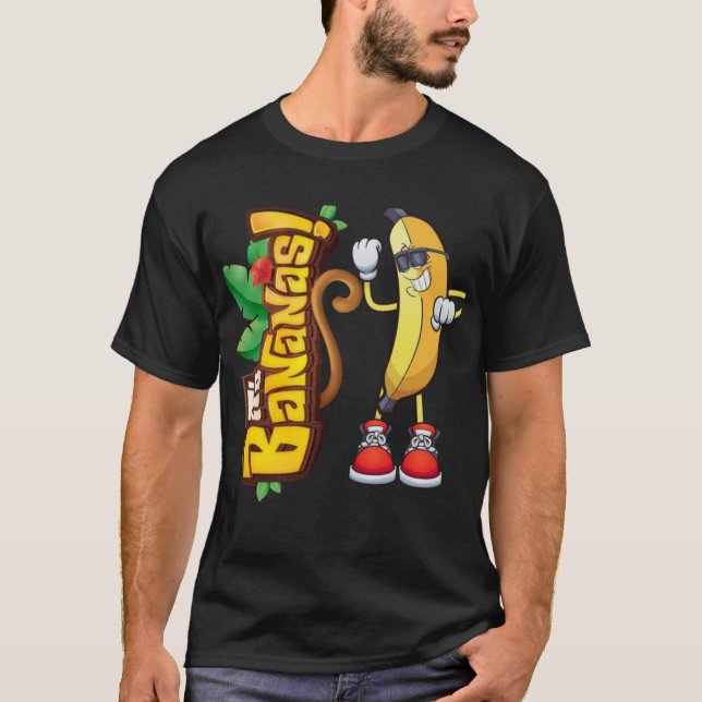 Dansa banan,lustig banans tecknad t shirt (Framsida)
