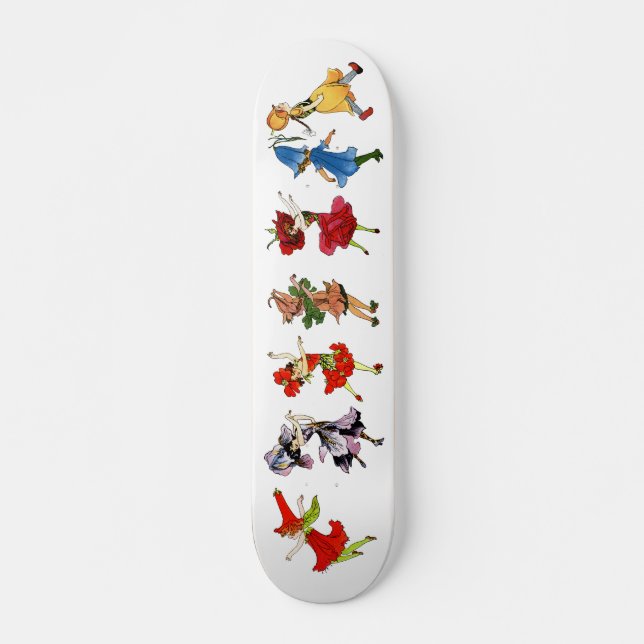 Dansa blommor old school skateboard bräda 21,6 cm (Framsida)