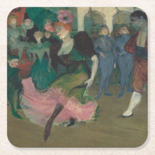 Dansa Bolero-Toulouse-Lautrec-målning Underlägg Papper Kvadrat
