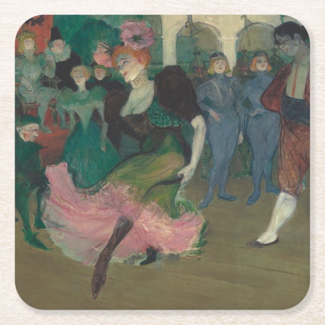 Dansa Bolero-Toulouse-Lautrec-målning Underlägg Papper Kvadrat (Framsidan)