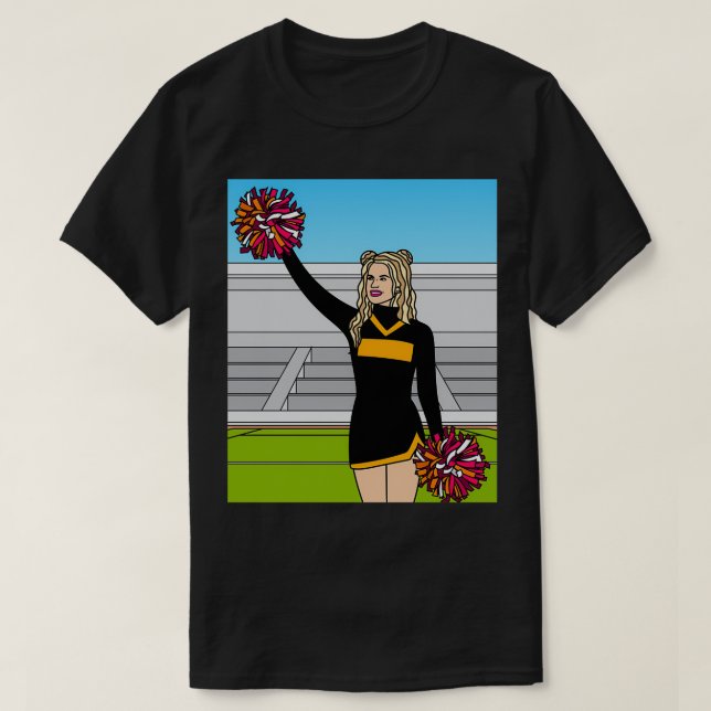 Dansa Cheermanager Cheers med Pom Poms 7 T Shirt (Design framsida)