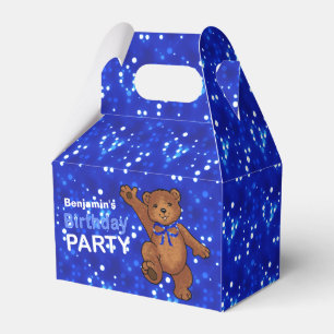Dansa den 1st födelsedagsfesten för brun nalle presentaskar