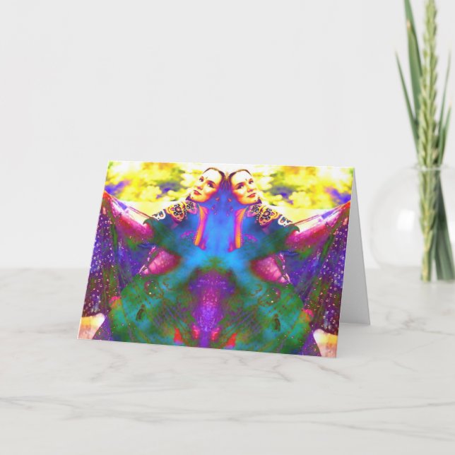 Dansa färghälsningkortet kort (Framsida)