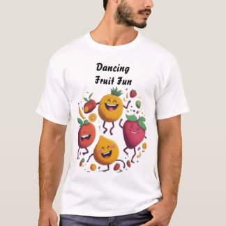 Dansa färglös Roligt och vit frukt från lycklig T Shirt
