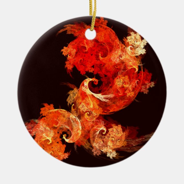Dansa Firebird Abstrakt Art Circle Ornament (Framsidan)