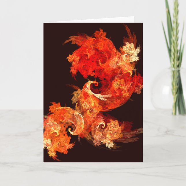 Dansa Firebird Abstrakt Art Greeting Card Kort (Framsida)