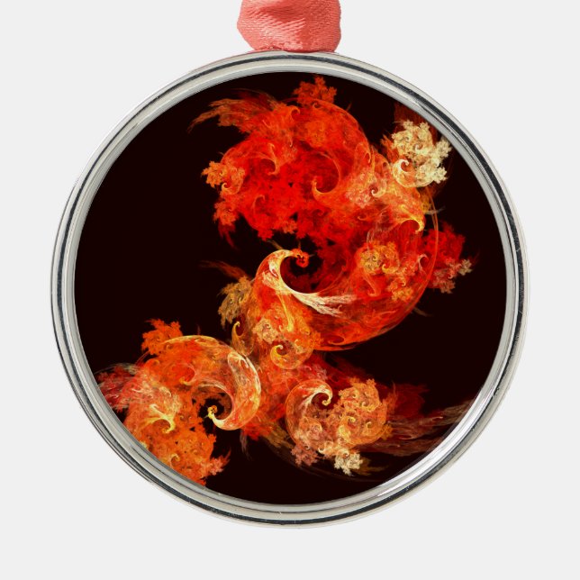 Dansa Firebird Abstrakt Art Round Julgransprydnad Metall (Framsidan)