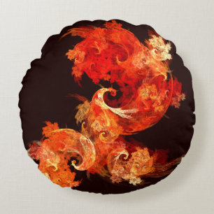 Dansa Firebird Abstrakt Art Round Pillow Rund Kudde