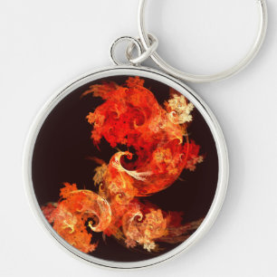 Dansa Firebird Abstrakt Art Small Rund Silverfärgad Nyckelring