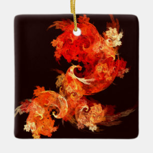 Dansa Firebird Abstrakt Art Square Ornament