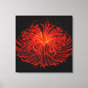 Dansa Fireworks-Red Wall Art Stretched Canvas