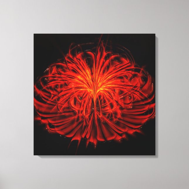 Dansa Fireworks-Red Wall Art Stretched Canvas (Framsida)