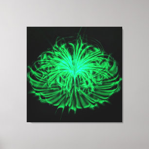 Dansa Fireworks-Teal Wall Art Stretched Canvas