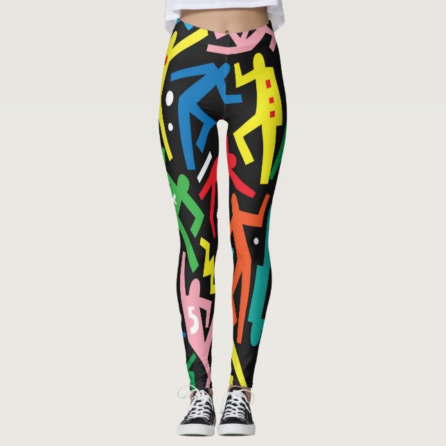 Dansa folk, Doodle satte mönster. Leggings (Framsida)