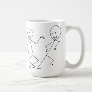 Dansa för stick figur kaffemugg
