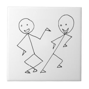 Dansa för stick figur kakelplatta