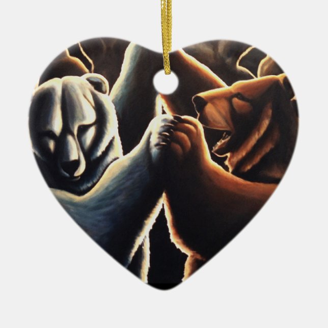 Dansa gåvor för kärlek för björnprydnad julgransprydnad keramik (Framsidan)