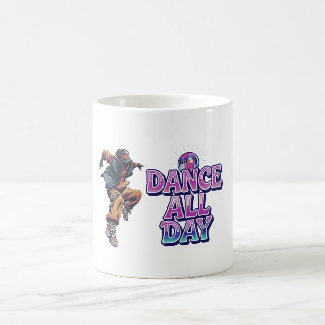 Dansa hela dagen färgglad Disco Kaffemugg (Center)