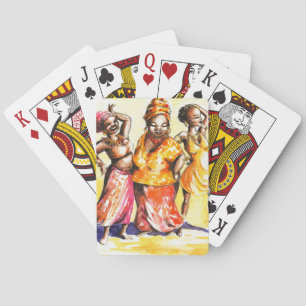 Dansa kvinnor spel kort