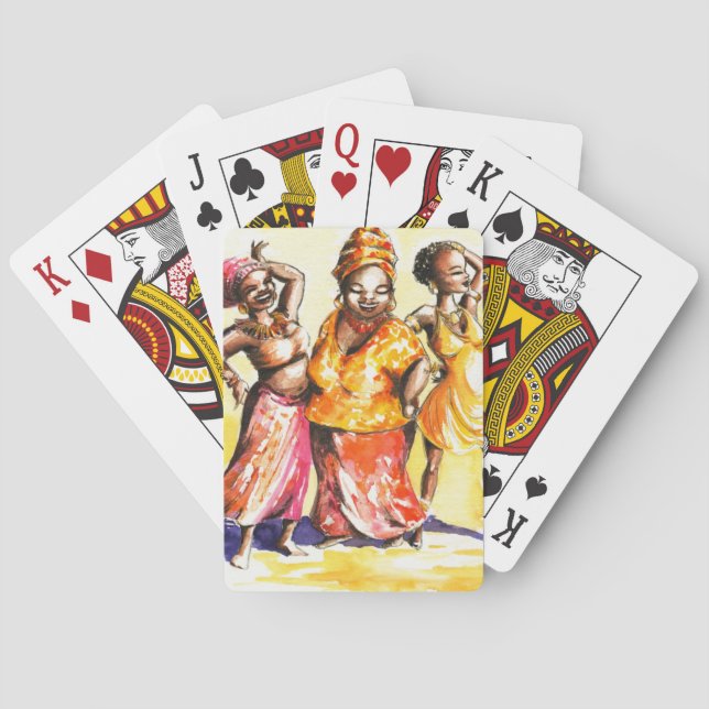Dansa kvinnor spel kort (Baksidan)