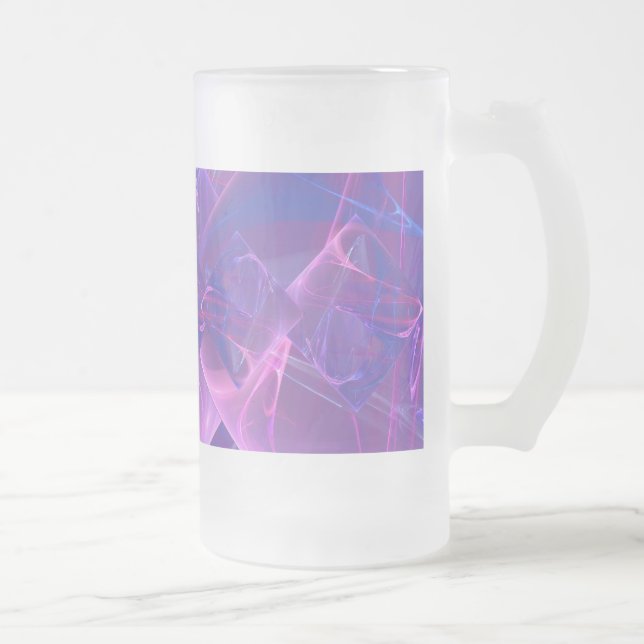 Dansa ljusFractalkonst Frostat Ölglas (Höger)