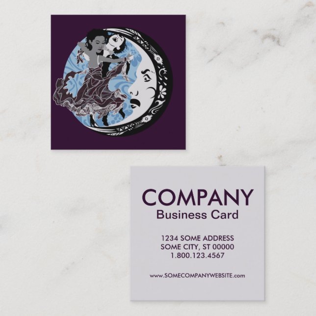 dansa med ditt mörker fyrkantigt visitkort (Fram/baksida)