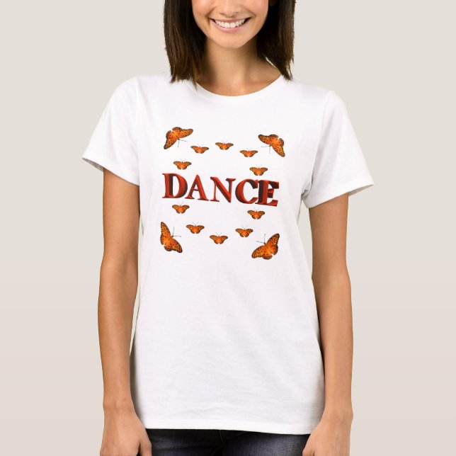 Dansa med fjärilar design t shirt (Framsida)