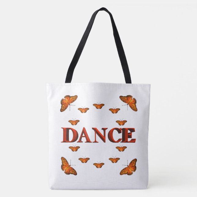 Dansa med fjärilar design tygkasse (Framsida)