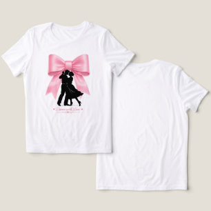 Dansa med kärlek Rosa band Romantiskt par T-shirt