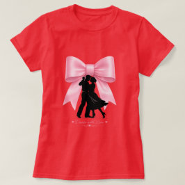 Dansa med kärlek Rosa band Romantiskt par T-shirt