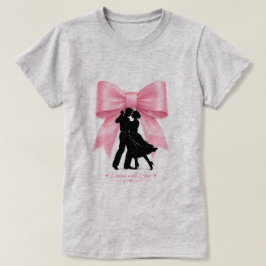 Dansa med kärlek Rosa band Romantiskt par t-shirt