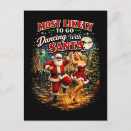 Dansa med tomte vykort