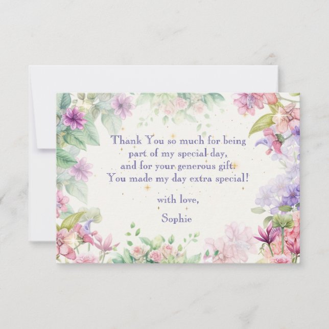 dansa och snurra ballerina födelsedag tack kort (Framsida)