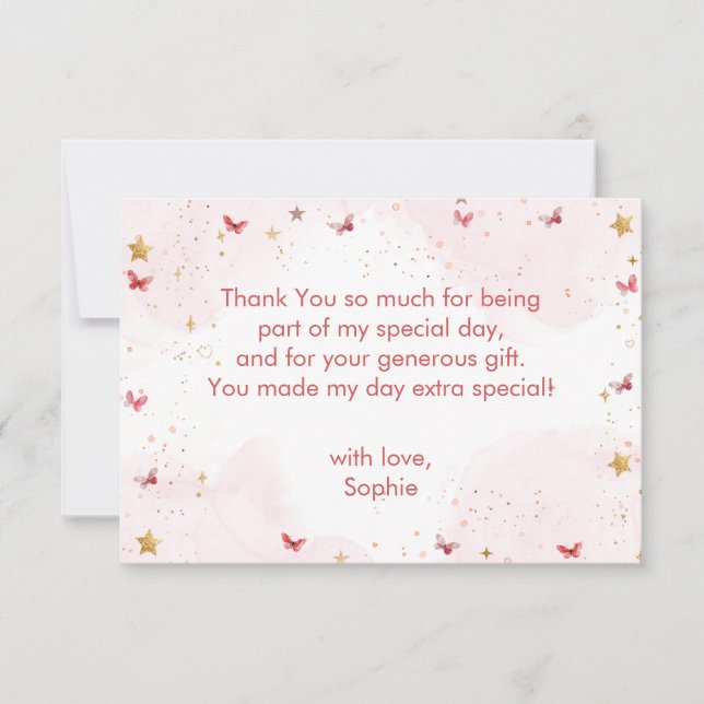 Dansa och snurra söt ballerina balett barn födelse tack kort (Framsida)