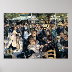 Dansa på Le Moulin de la Galette av Pierre Renoir Poster