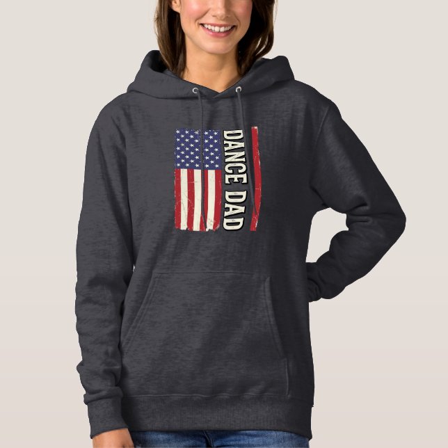Dansa Pappa Patriotisk Vintage Flagga Tröja Design (Framsida)