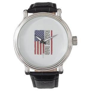 Dansa Pappa Patriotisk Vintage Flagga Tröja Design Armbandsur