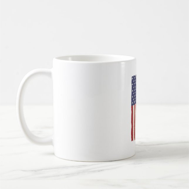 Dansa Pappa Patriotisk Vintage Flagga Tröja Design Kaffemugg (Vänster)