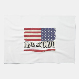 Dansa Pappa Patriotisk Vintage Flagga Tröja Design Kökshandduk