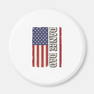 Dansa Pappa Patriotisk Vintage Flagga Tröja Design Magnet