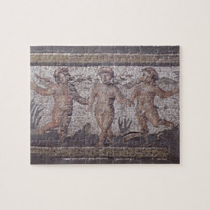 Dansa putti tre medföljt av ett leka pussel