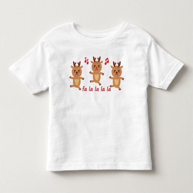 Dansa Reindeer Rudolph Snöflingor Boy Girl T Shirt (Framsida)