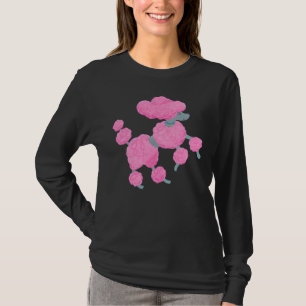 Dansa rosa pudel på vit t shirt