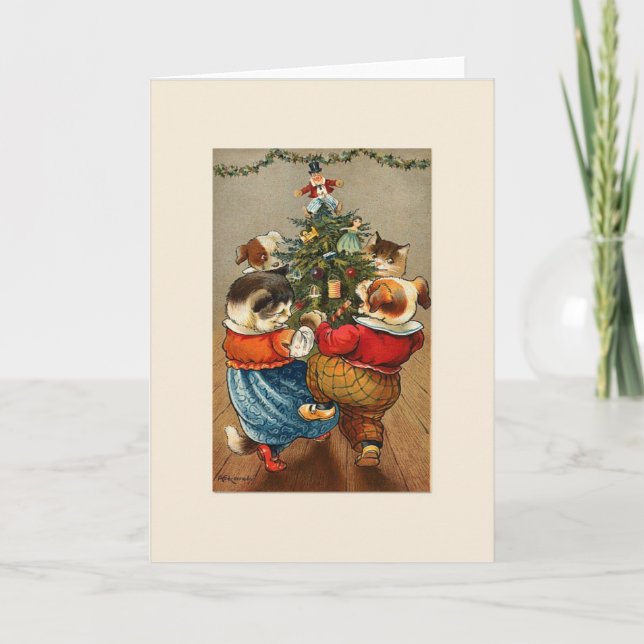 Dansa runt om kortet för julTrädjul Helgkort (Framsida)